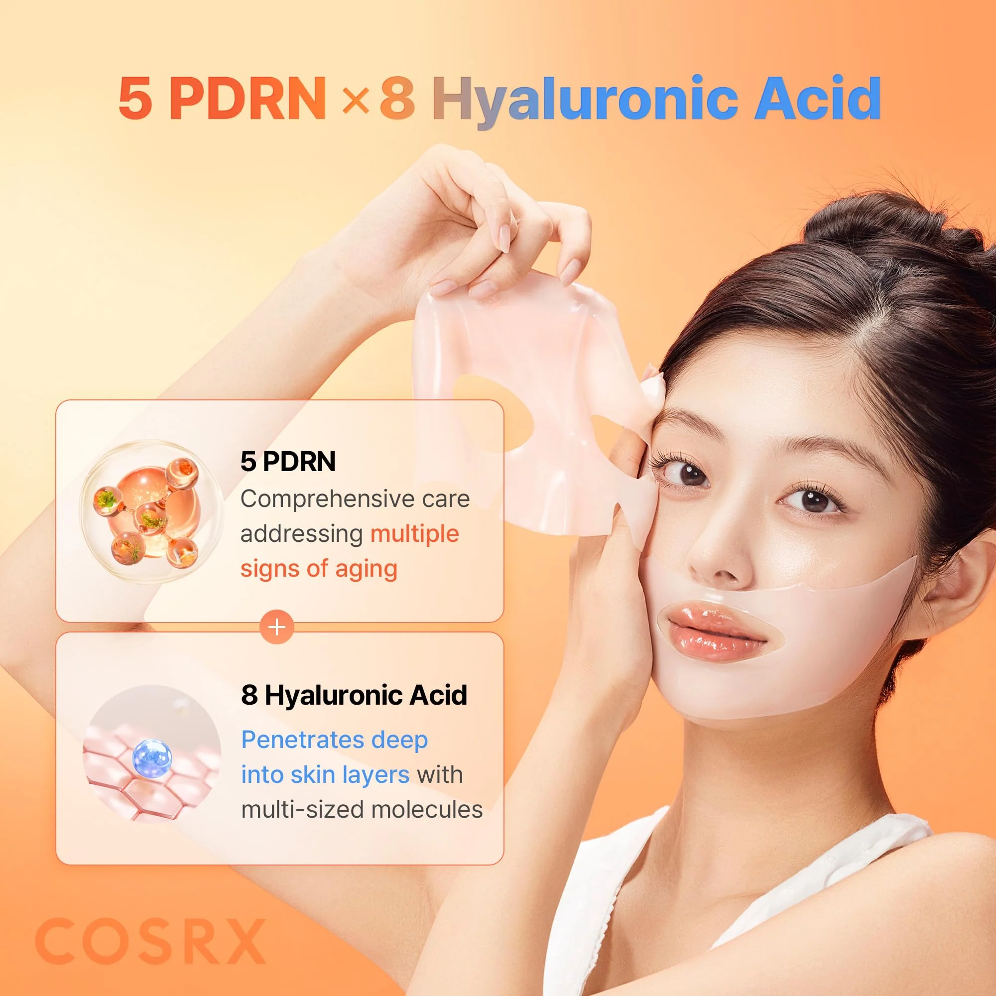 5 PDRN Hyaluronic Acid Vital Hydrating Hydrogel Mask Set - Image 3