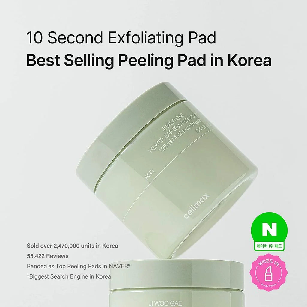 JIWOOGAE Heartleaf BHA Peeling Pad - Image 4