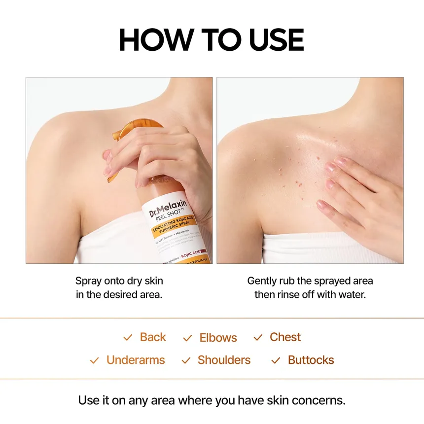 Peel Shot Exfoliating Kojic Acid Turmeric Spray - Image 4