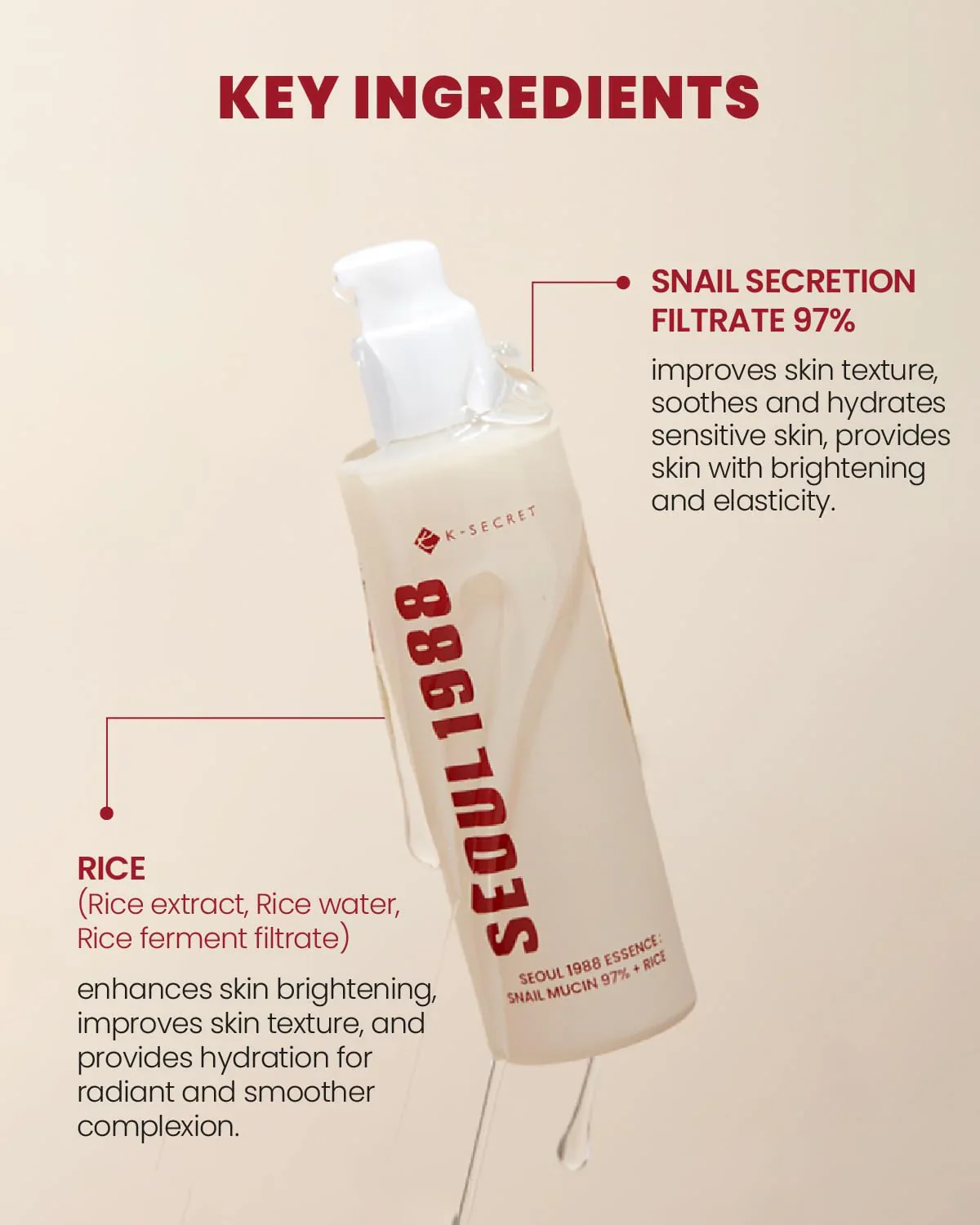 SEOUL 1988 Essence : Snail Mucin 97% + Rice - Image 3